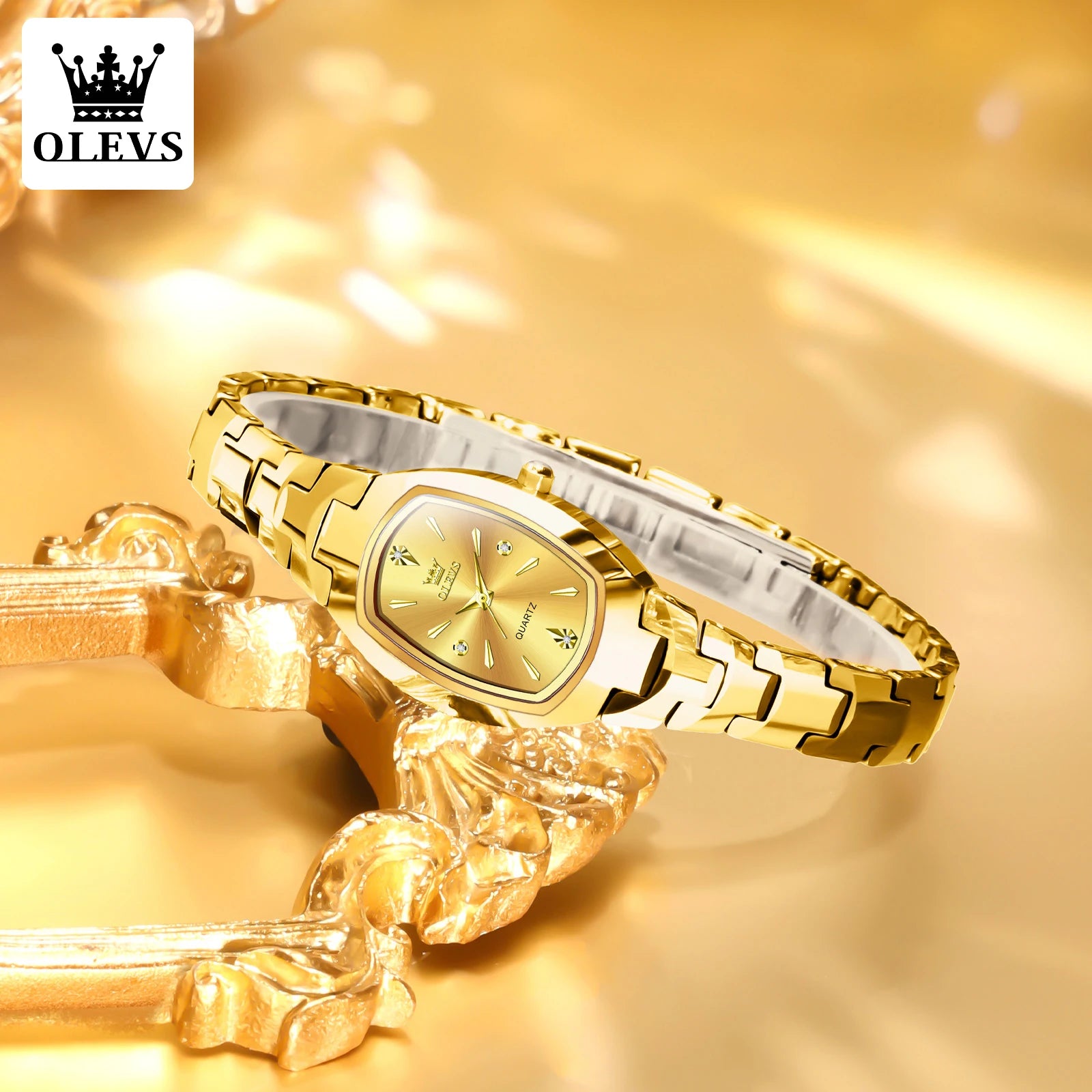 OLEVS Luxury Quartz Watches for Women High Quality Original Tungsten Steel Strap Waterproof Elegant Fashion Trend Ladies Watch