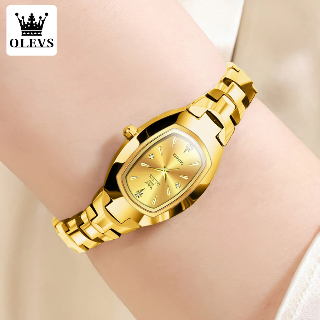 OLEVS Luxury Quartz Watches for Women High Quality Original Tungsten Steel Strap Waterproof Elegant Fashion Trend Ladies Watch